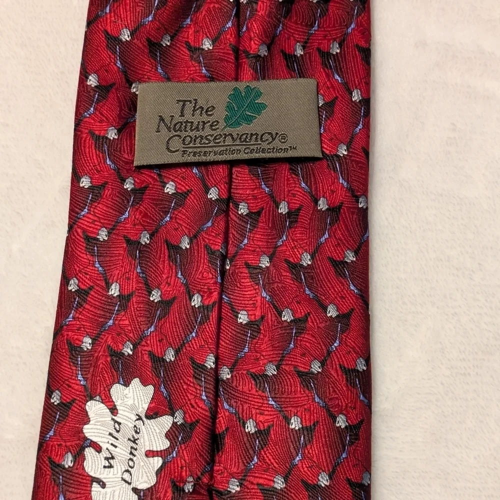 Red Donkey Patterned Men's Tie